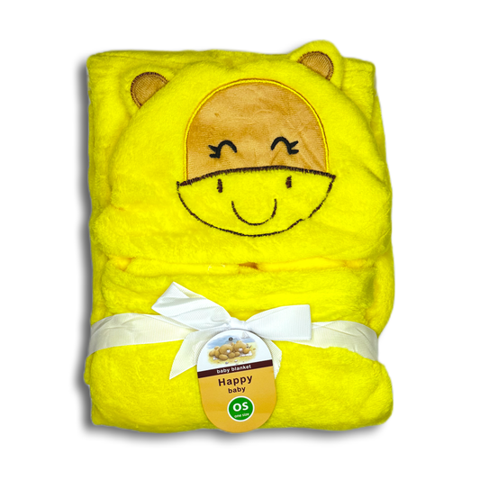 Yellow Hooded Fleece Blanket